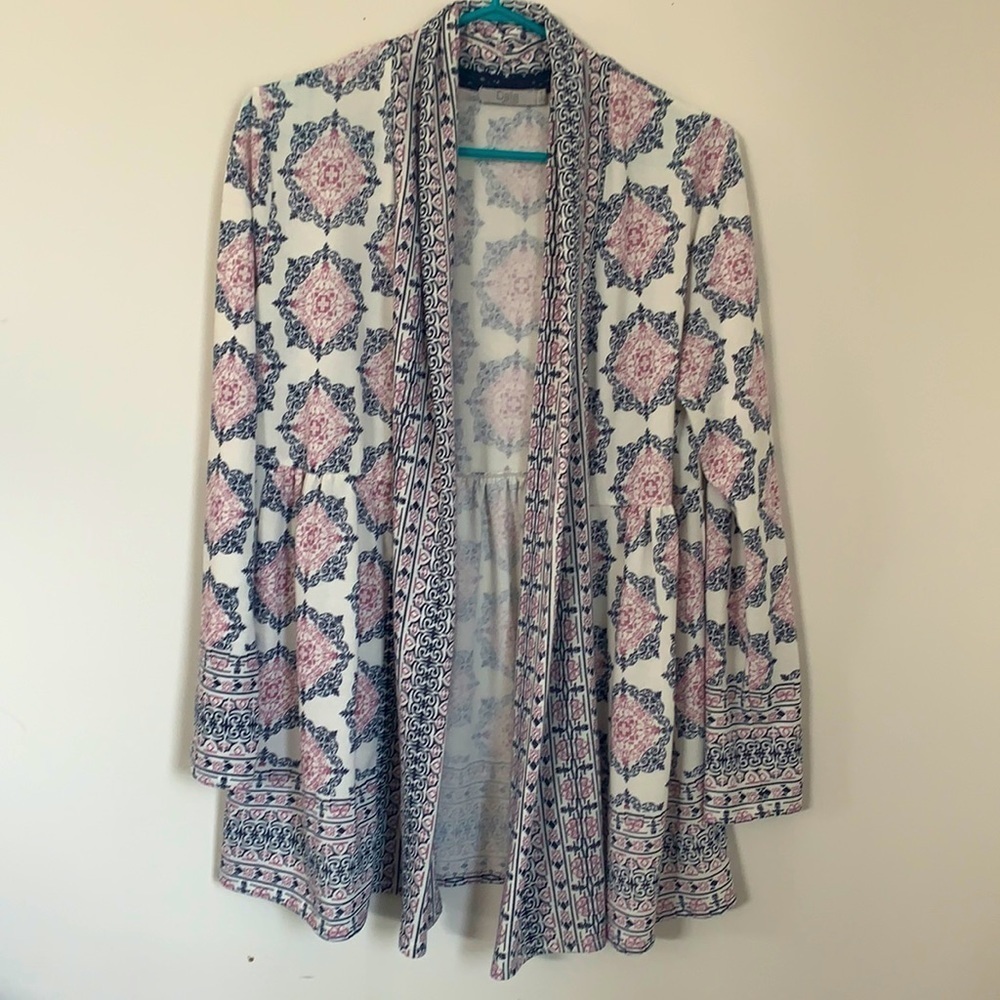 DALIA PRINTED WOMEN OPEN SWEATER SIZE L